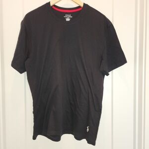 Polo Ralph Lauren T-Shirt Large Blk Cotton Crewneck Pony Logo Preppy Minimalist